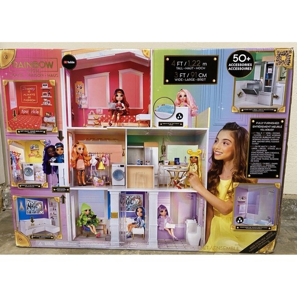 Rainbow High Doll House Original 3Story Wood 50+ Accessories Fully Furnished new - Picture 1 of 9
